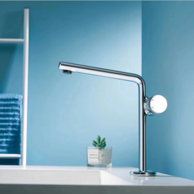 Table Lamp Basin Faucet Elegant Table Lamp Shape Washbasin Faucet Seven-Shaped Bathroom Easy Cleaning Wash Faucet