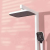 Matte White Copper Shower Head Set with Shelf 3-Function Handwheel Switch Gun Gray Supercharged Top Spray Handheld Shower
