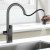 Black Copper Pull-out Kitchen Faucet Universal Matte Black Sink Faucet Copper Main Body Zinc Handle Stainless Steel Pipe