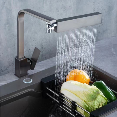 Faucet Waterfall Faucet Moon Bay Kitchen Faucet Matte White Temperature Display Kitchen Copper Faucet Gun Gray Kitchen Faucet