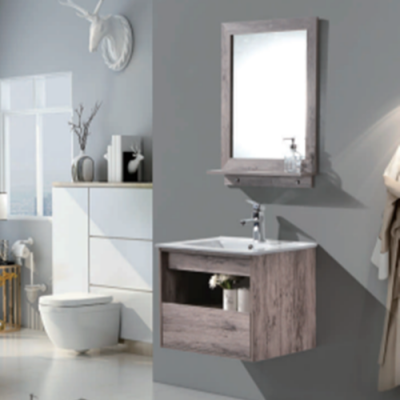 Solid Wood Bathroom Cabinet Set Alumimum Bathroom Cabinet with Mirror Cabinet Storage Rack Bathroom Wall-Mounted Locker