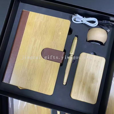 Business Gift Wooden Notebook Gift Set Bamboo Gift Set Small Speaker Gift Box