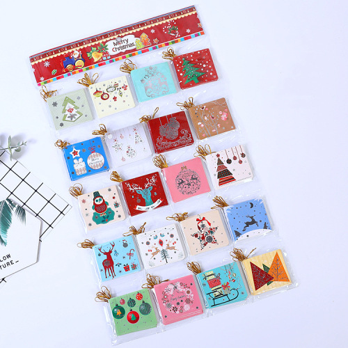 现货批发创意折叠圣诞节贺卡节日祝福迷你留言卡圣诞树装饰小卡片