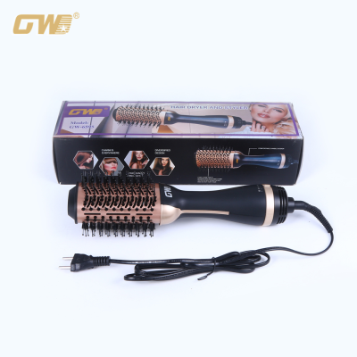 Guowei Electric Appliance Cross-Border Hot 3-in-1 Multifunctional Warm-Air Comb for Curling Or Straightening Straight Comb