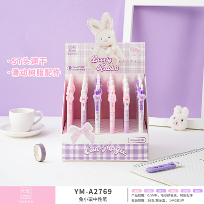 Youmei Rabbit Chestnut Gel Pen Push Wholesale Cartoon Cute Student Supplies
