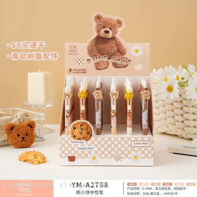 Youmei Bear Cookies Resin Accessories Sliding Gel Pen