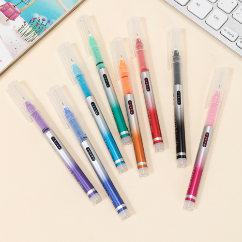 8pcs 8 colors 0.5 straight-liquid quick-drying ballpoint pen note special pen multi-color first account pen large capacity