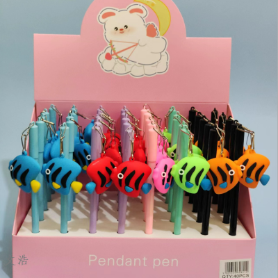 Cute Rainbow Donut Student Stationery Cartoon Pendant Pendant Gel Pen Quick-Drying Ball Pen