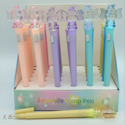 Cartoon Decoration Can Shine Smoothly Writing Needle Tubing Type Learning Office Writing Gel Pen