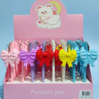 Girl Heart Creative Bowknot Hanging Pen Cartoon Gel Pen Student Gel Pen Fresh Stationery
