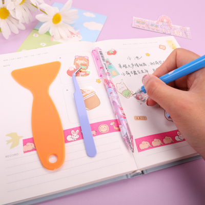 Journal Tools Set Girls' Children's Journal Material Tools Dotting Glue Burin Shovel Tweezers Hand Account 4-Piece Set