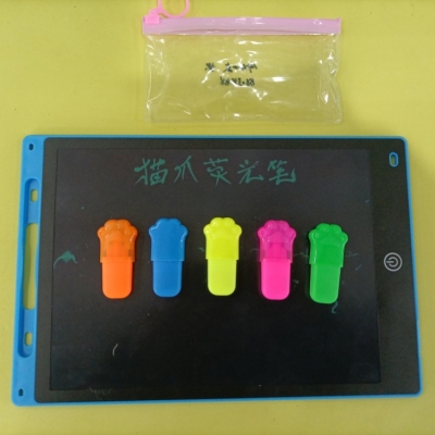 5 PCs Cat's Paw Zipper Bag Color Fluorescent Pen Use High Quality Environmental Protection Ink to Write Smoothly and Reasonable Price