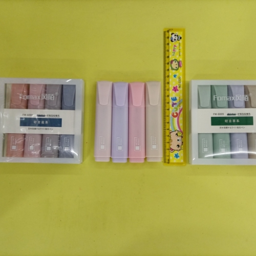 4支PVC合马克龙色荧光笔 采用优质环保墨水 书写流畅 价格合理