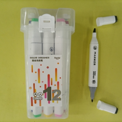12-Color Double-Headed Color Marker Pen Uses High-Quality Environmentally Friendly Ink to Write Smoothly and Brightly Colored