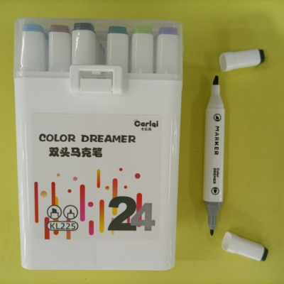 24-Color Double-Headed Color Marker Pen Uses High-Quality Environmentally Friendly Ink to Write Smoothly and Brightly Colored