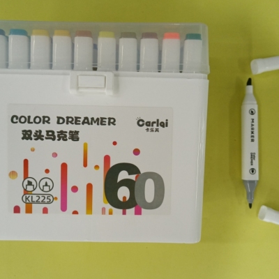 60-Color Double-Headed Color Marker Pen Uses High-Quality Environmentally Friendly Ink to Write Smoothly and Brightly Colored