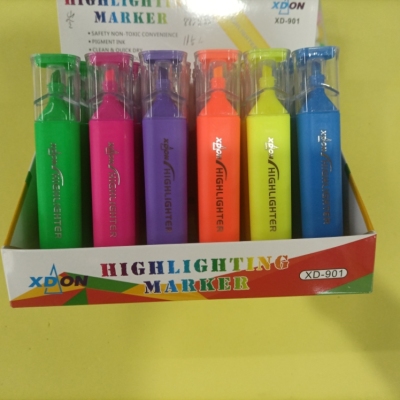 901 36 Pieces Display Box Color Fluorescent Pen Use High Quality Environmentally Friendly Ink to Write Smoothly and Brightly Colored