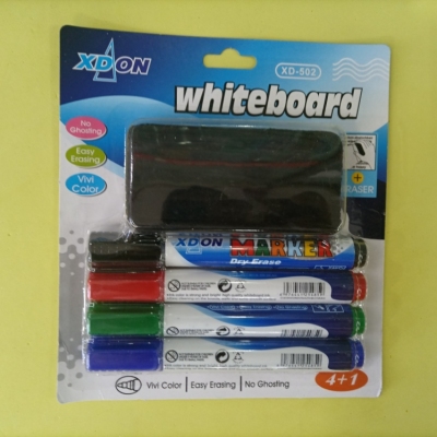 4+1 with Wipe Whiteboard Marker Use High Quality Environmentally Friendly Ink to Write Smoothly and Reasonable Price