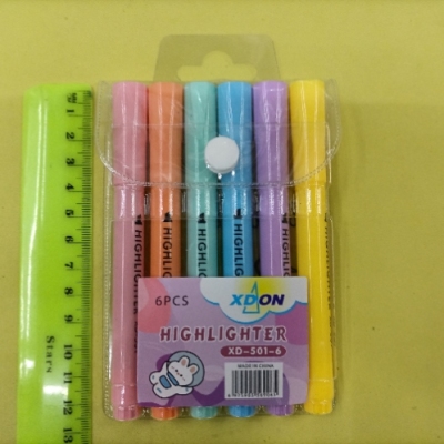 501-6 6 Macron Color Fluorescent Pen Use High Quality Environmentally Friendly Ink to Write Smoothly and Brightly Colored