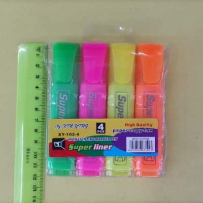 102 4 Color Fluorescent Pen Use High Quality Environmentally Friendly Ink to Write Smoothly Colorful and Reasonable Price