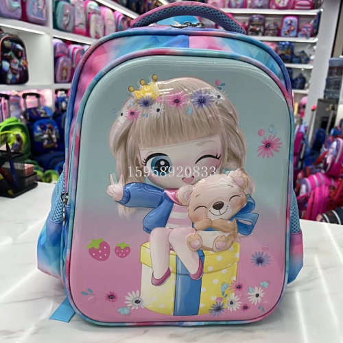 schoolbag backpack student bag pu schoolbag 3d schoolbag concave-convex trolley bag cartoon bag children‘s bag