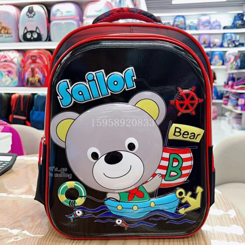 schoolbag backpack children‘s bag three-piece trolley bag student bag 3d bag stationery box lunch box