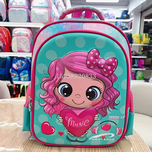 Schoolbag Backpack Children‘s Bags Three-Piece Trolley Bag School Bag 3D Bag Stationery Box Lunch Box