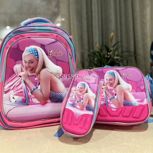 Schoolbag Backpack Trolley Bag Schoolbag Three-Piece Set Lunch Box Pencil Case Cartoon Bag School Bag Pencil Case