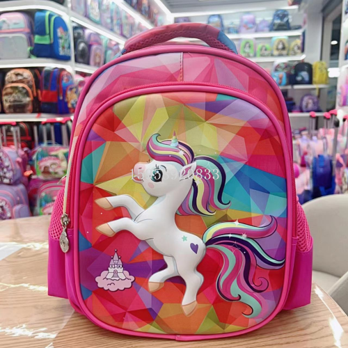 schoolbag backpack children‘s bags three-piece trolley bag school bag 3d bag stationery box lunch box