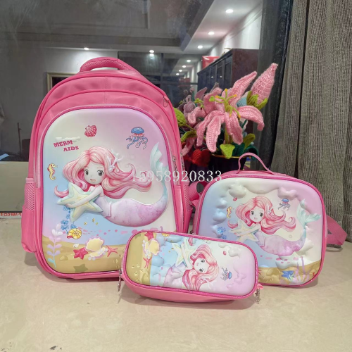 schoolbag backpack trolley bag schoolbag three-piece lunch box pencil case cartoon bag student bag pencil case