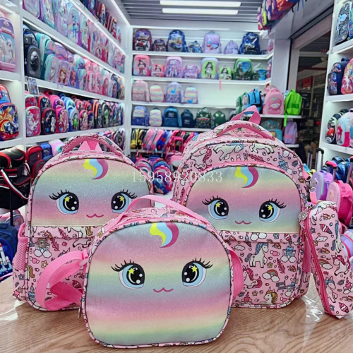 schoolbag backpack trolley bag schoolbag three-piece set lunch box pencil case cartoon bag school bag pencil case