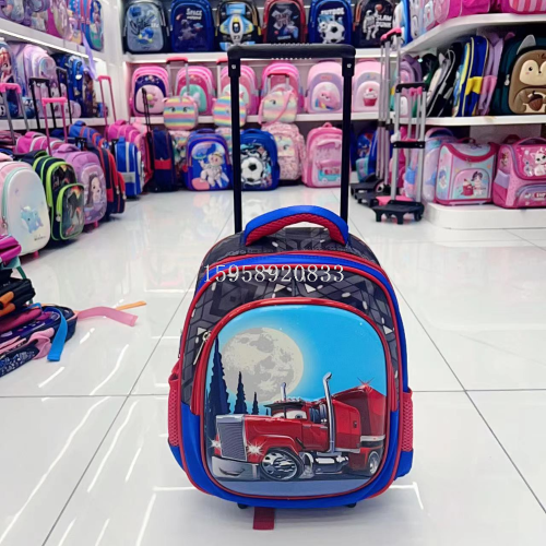 schoolbag backpack cartoon bag 3d bag trolley bag pencil case lunch box school bag schoolbag three-piece set