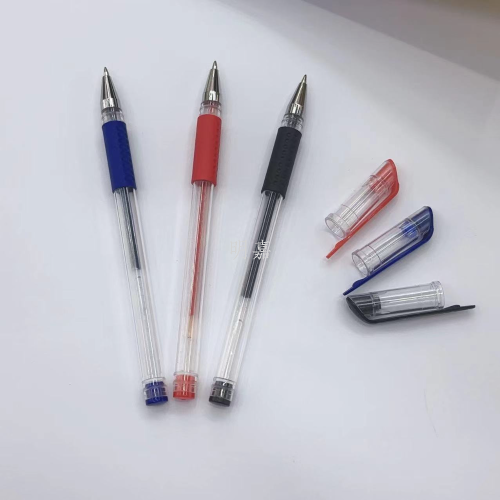 欧标中性笔黑色0.5子弹头笔芯全针管水笔红笔签字笔学生办公考试