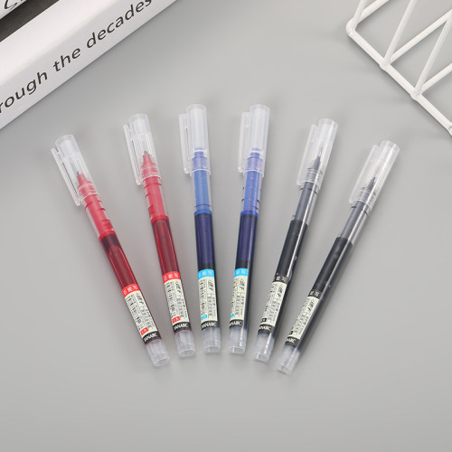 直液式走珠笔速干0.5mm中性笔签字笔碳素黑笔蓝色红色水性圆珠笔