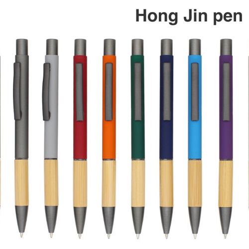 金属圆珠笔，铝杆，竹套圆珠笔