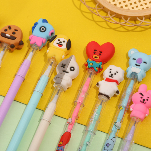 创意卡通笔 BTS外星人免削铅笔挂件中性笔学生文具签字笔厂家直供