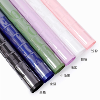 Printed Cellophane Transparent Glass Paper Big English Chinese Valentine's Day Paper Flower Packaging Gift Flower Shop Dacal Paper