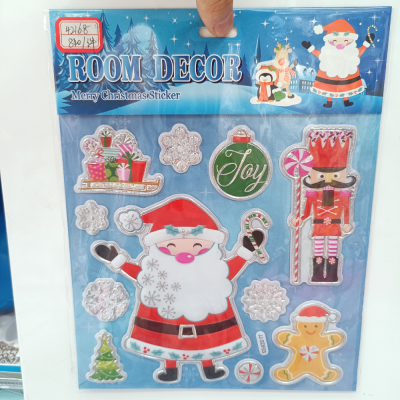 Christmas Hot Silver Three-Dimensional Stickers Christmas Decorative Stickers