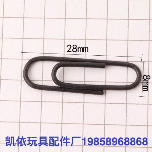 factory direct black paper clip creative plastic-coated paper clip office stationery bookmark 28m