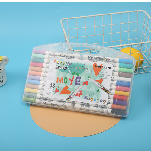 丙烯马克笔touchdayu24色48色儿童diy创作不透纸水性丙烯绘画彩笔