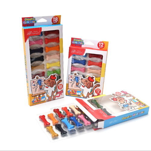 灵动鸟绘画不脏手骨头蜡笔幼儿园画笔可水洗彩色绘画彩笔套装