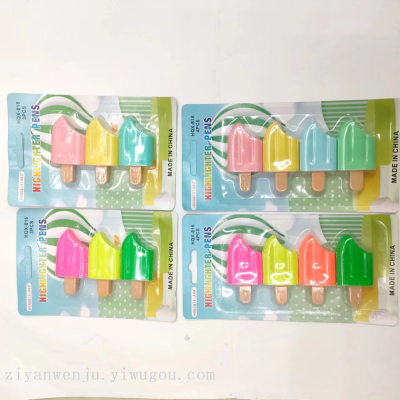 Popsicle Modeling Color Fluorescent Pen Student Rough Stroke Key Marker Normal Color Candy Color