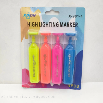 Color Fluorescent Pen Suction Card Student Key Points Marker Hand Account