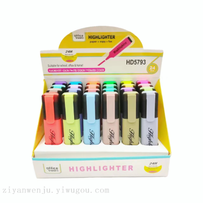 Color Fluorescent Pen Students Draw Key Points Marker Hand Account