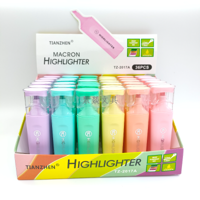 Color Fluorescent Pen Macarons Display Box Large Capacity Marking Pen Crayon Brush Children Painting Kit