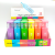 Color Fluorescent Pen Macarons Display Box Large Capacity Marking Pen Crayon Brush Children Painting Kit