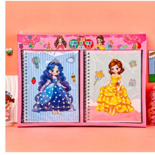 儿童水彩涂色便签本子学生DIY便携填色2合一刮画跟水粉涂鸦画本