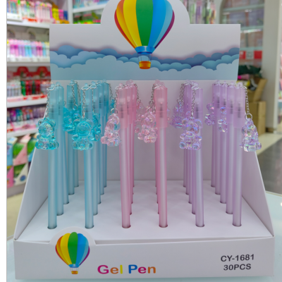Transparent and Cute Bear Gel Pen Good-looking Brush Pen Ball Pen Student Stationery Activity Gift