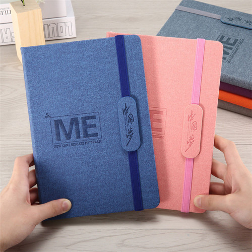 源头厂家批发创意小笔记本子松紧带文具PU仿皮商务绑带记事本定制