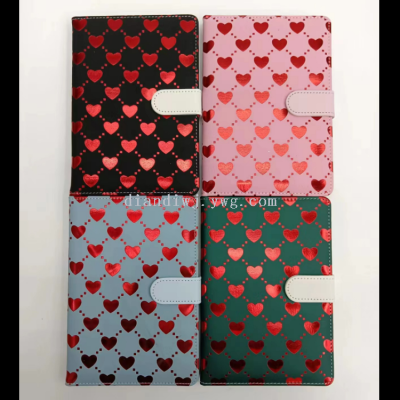 2023New Buckle LovePUNotepad Multi-Color Optional Notebook Student Office Supplies Support Customizationlogo